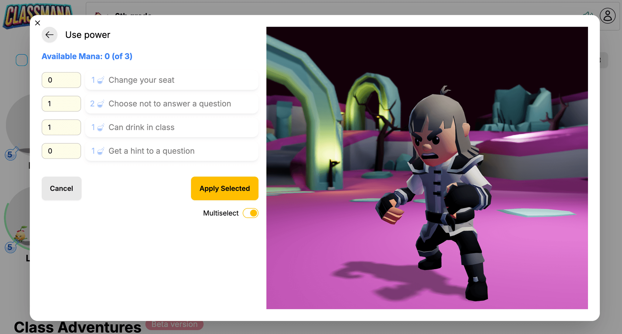 Monivalintatilan kytkin voimille